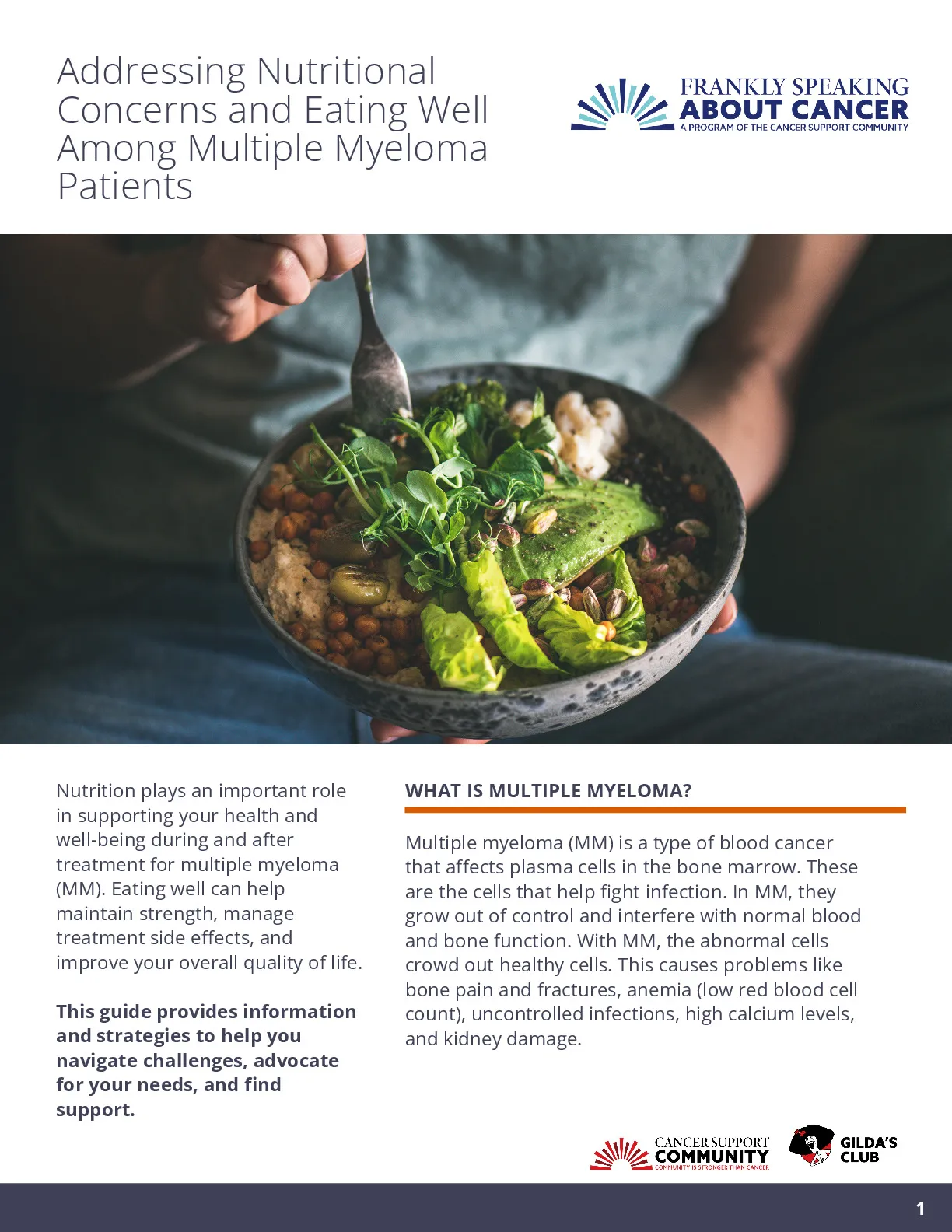 Addressing Nutritional Concerns and Eating Well Among Multiple Myeloma Patients