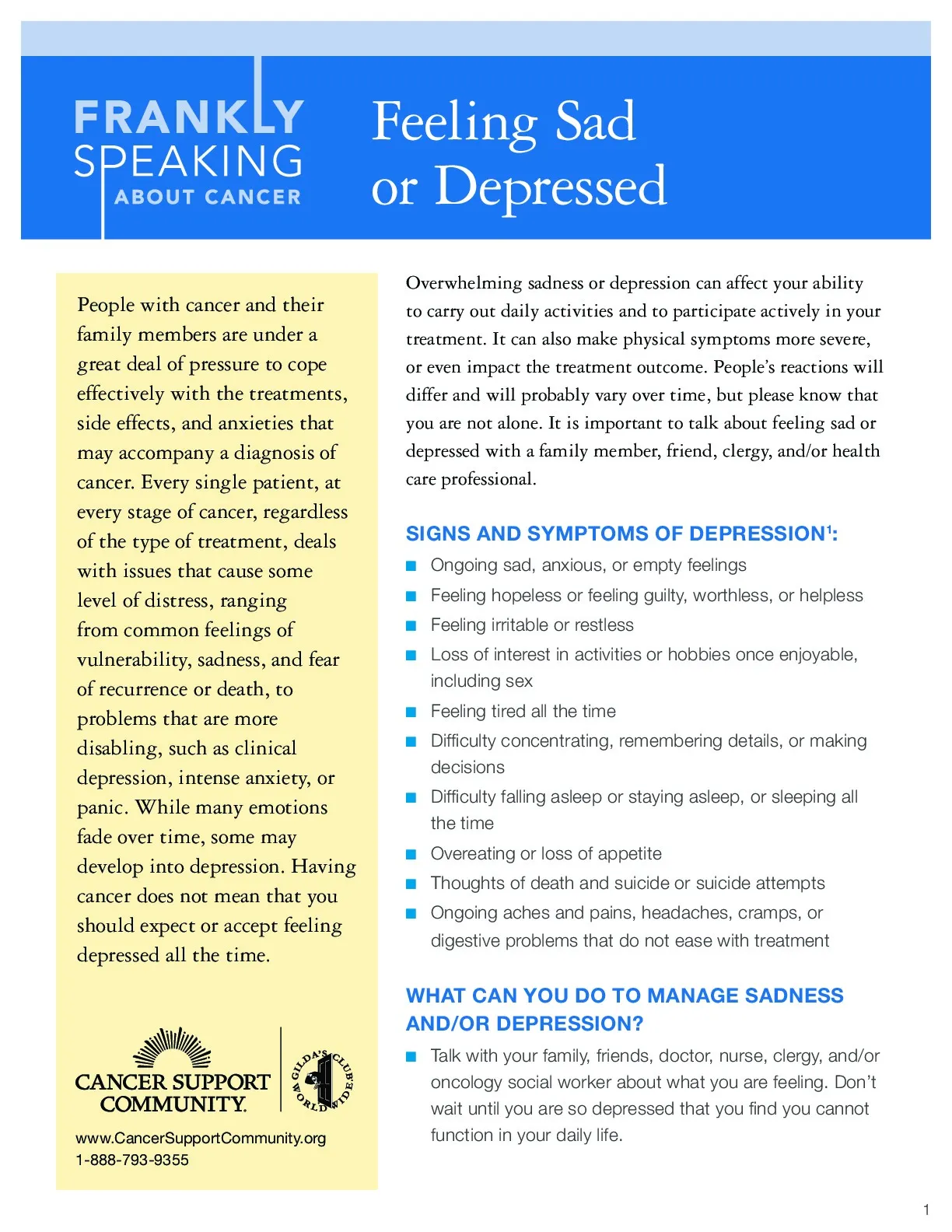 Feeling Sad or Depressed 