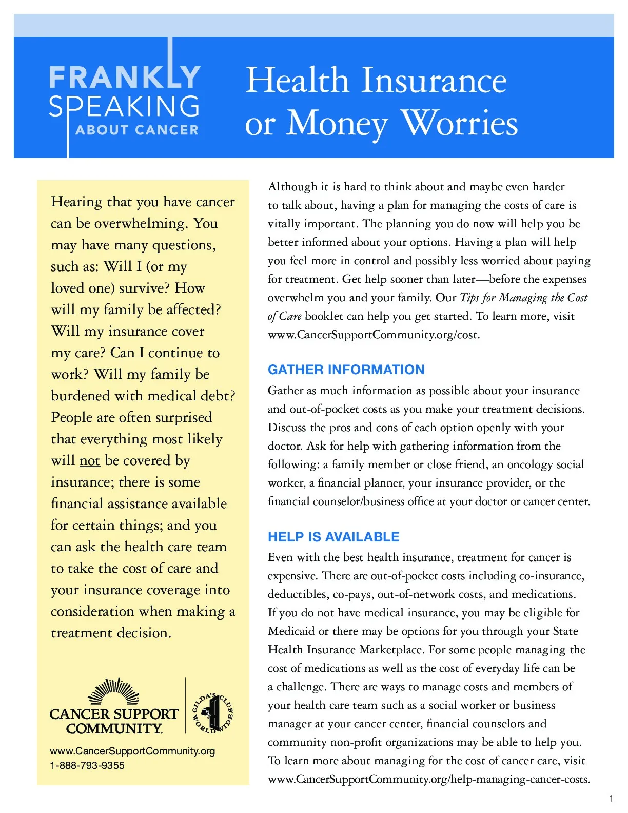 Health Insurance or Money Worries