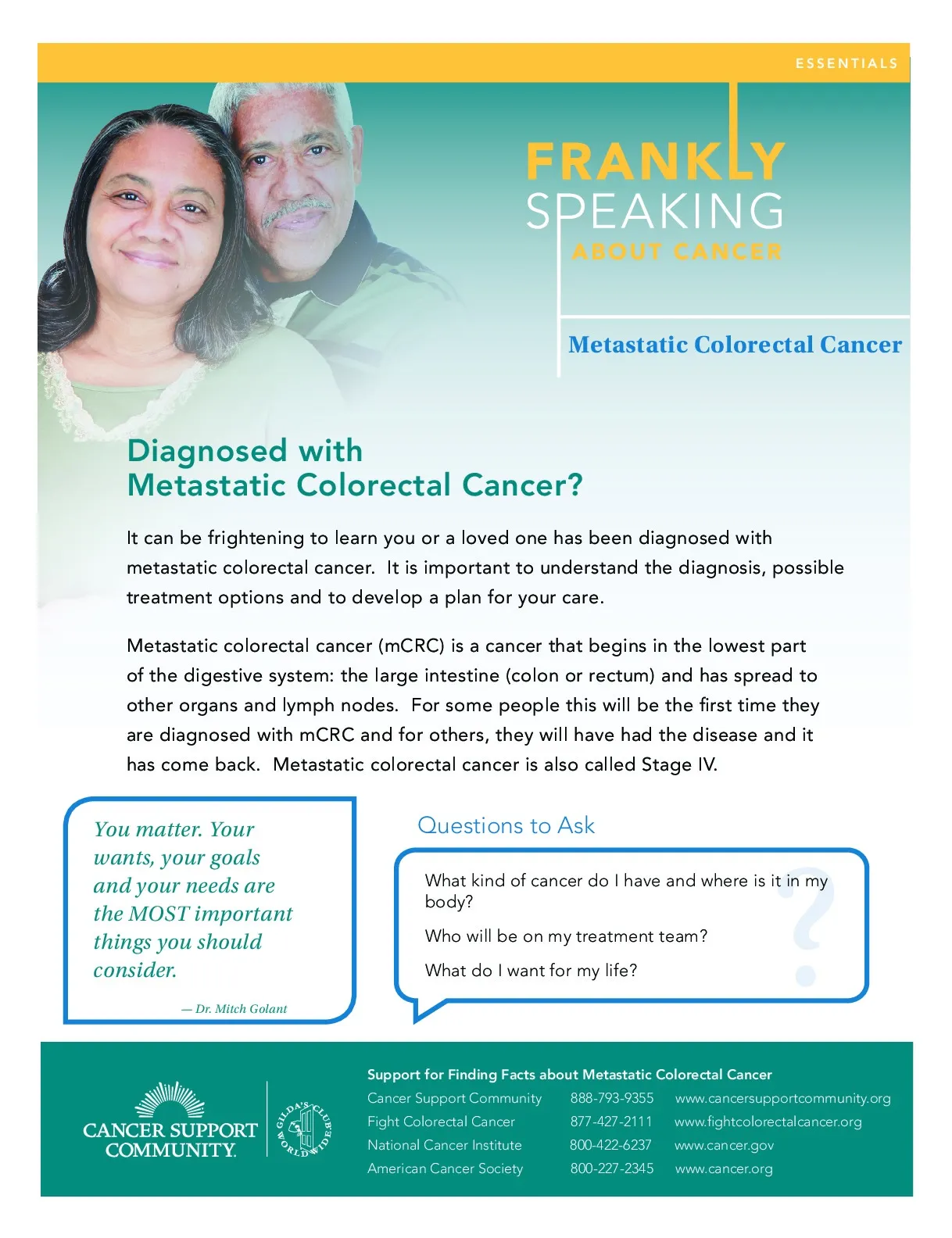 Frankly Speaking About Cancer: Metastatic Colorectal Cancer
