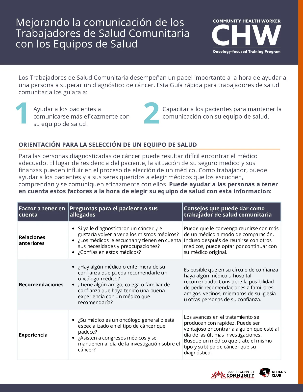 Mejorando la comunicaci&oacute;n de los Trabajadores de Salud Comunitaria con los Equipos de Salud
