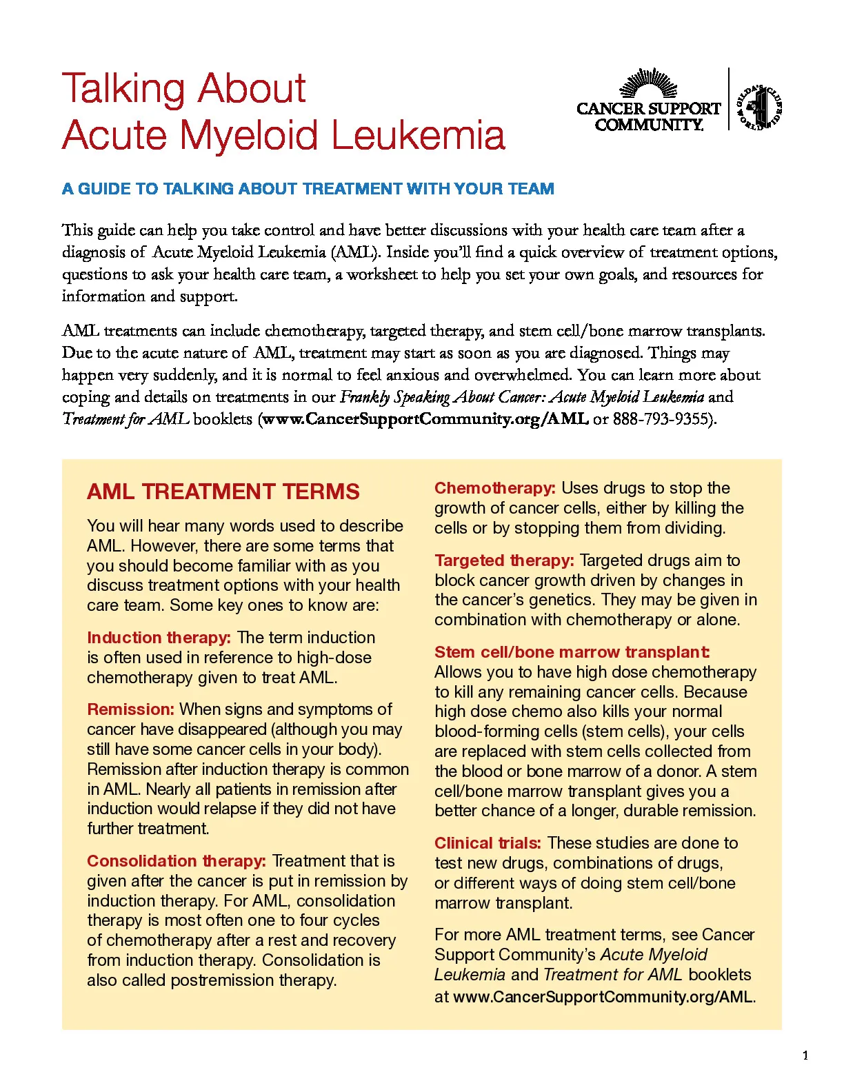 Talking About AML