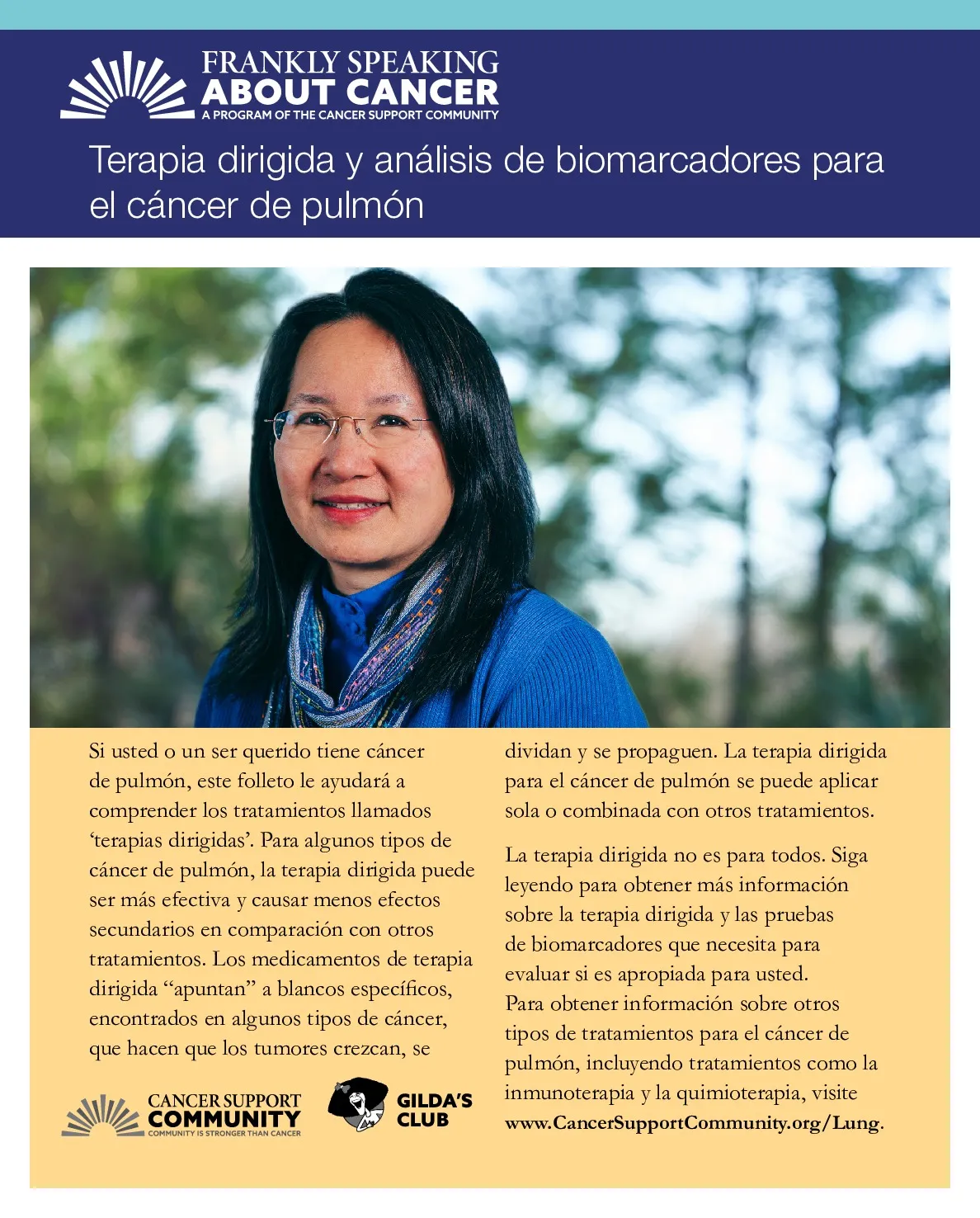 Terapia dirigida y análisis de biomarcadores para el cáncer de pulmón