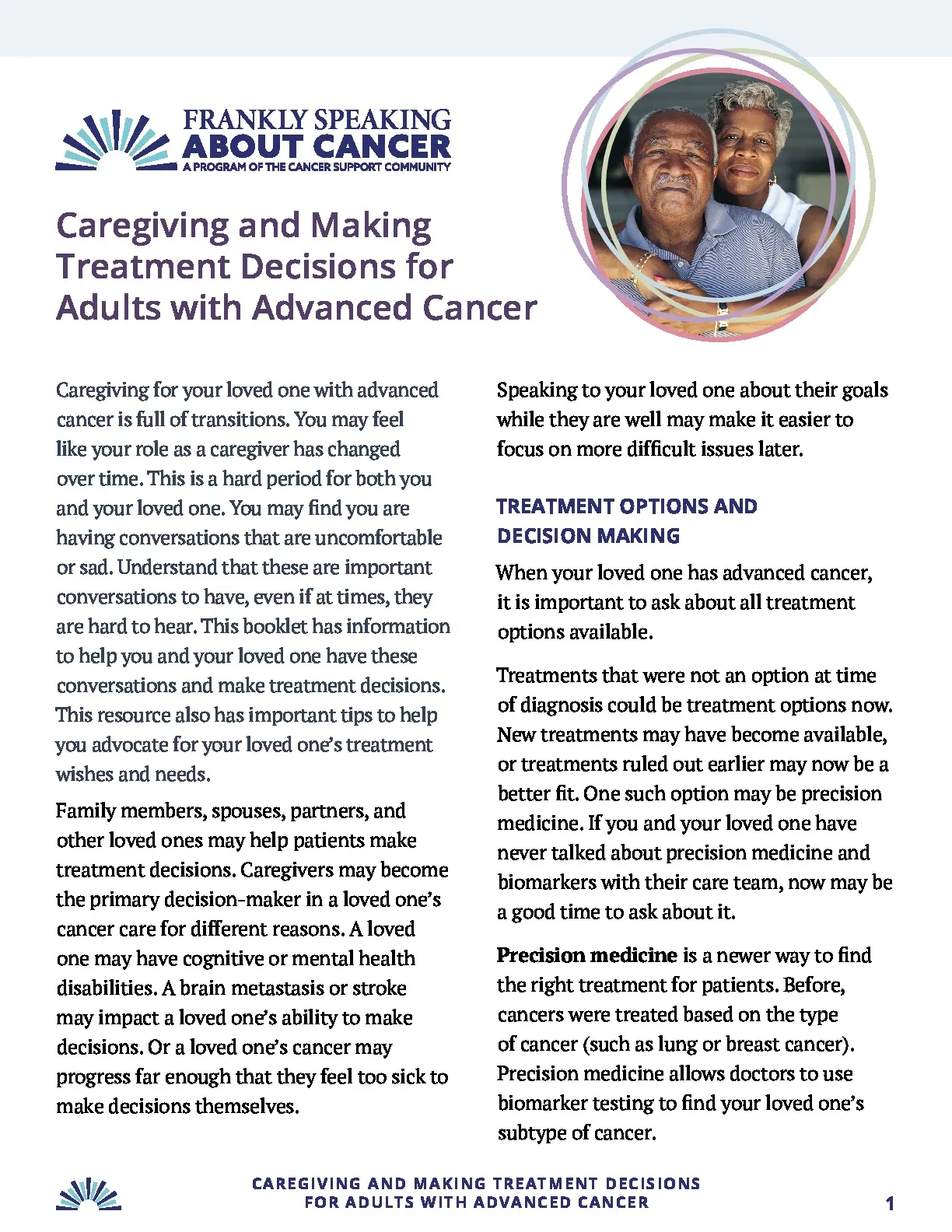 Caregiving and Making Treatment Decisions for Adults with Advanced Cancer