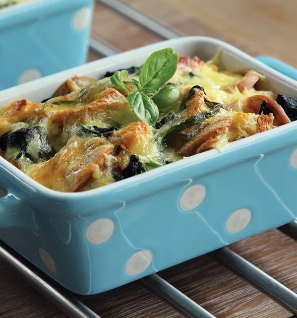 Swiss and Spinach Strata 