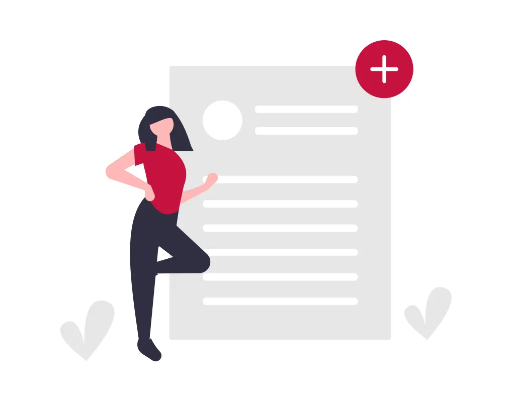 illustration woman with document