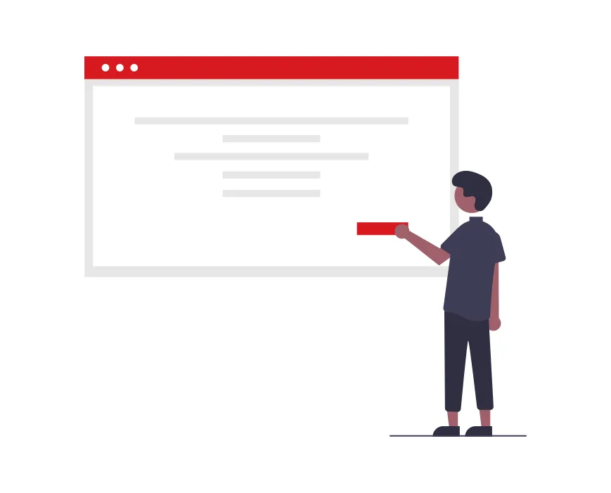 illustration man with flyer