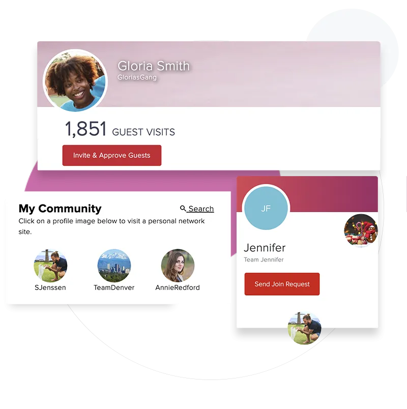 MyLifeLine Friends and Family site features