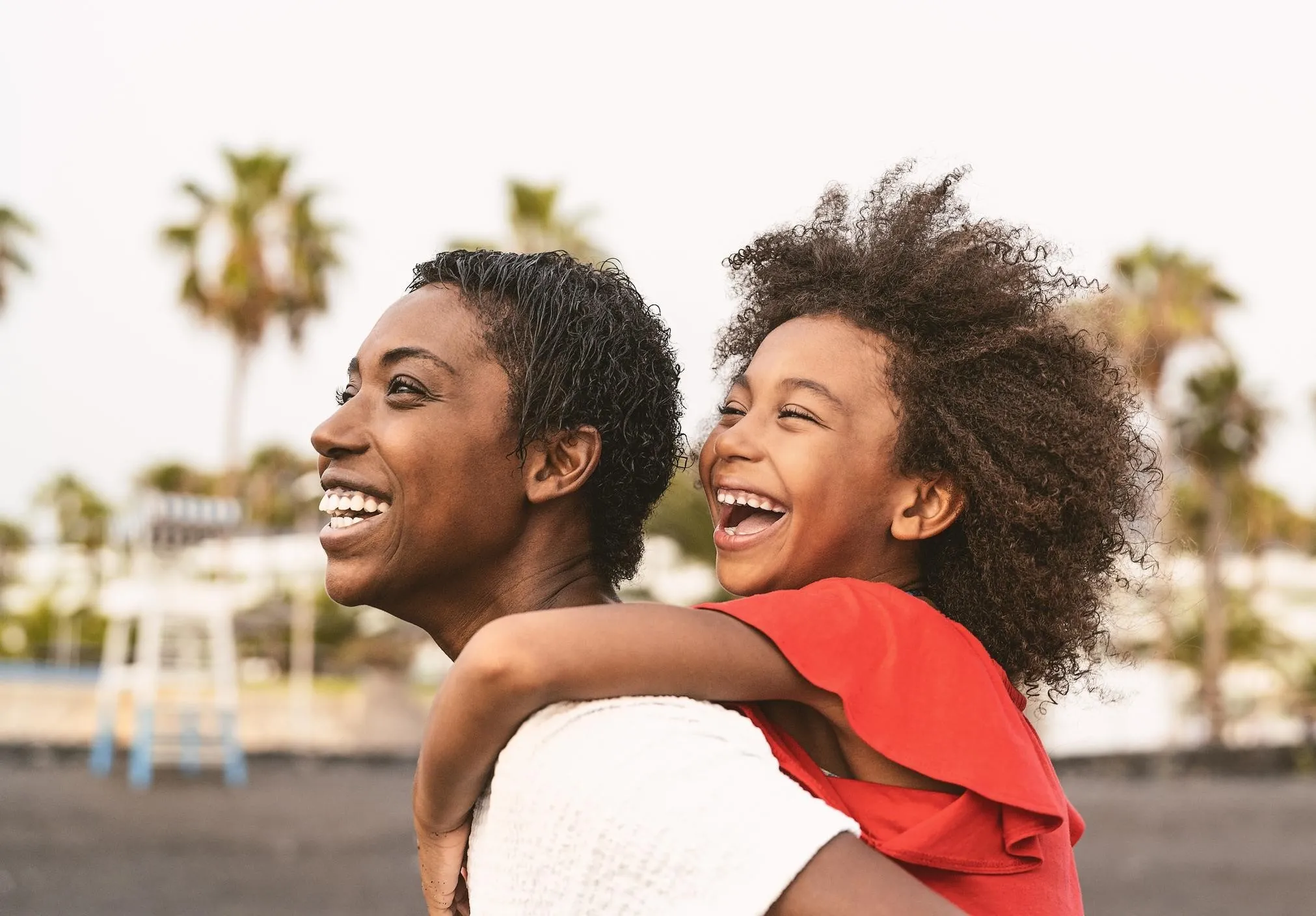Mother and Daughter outside
