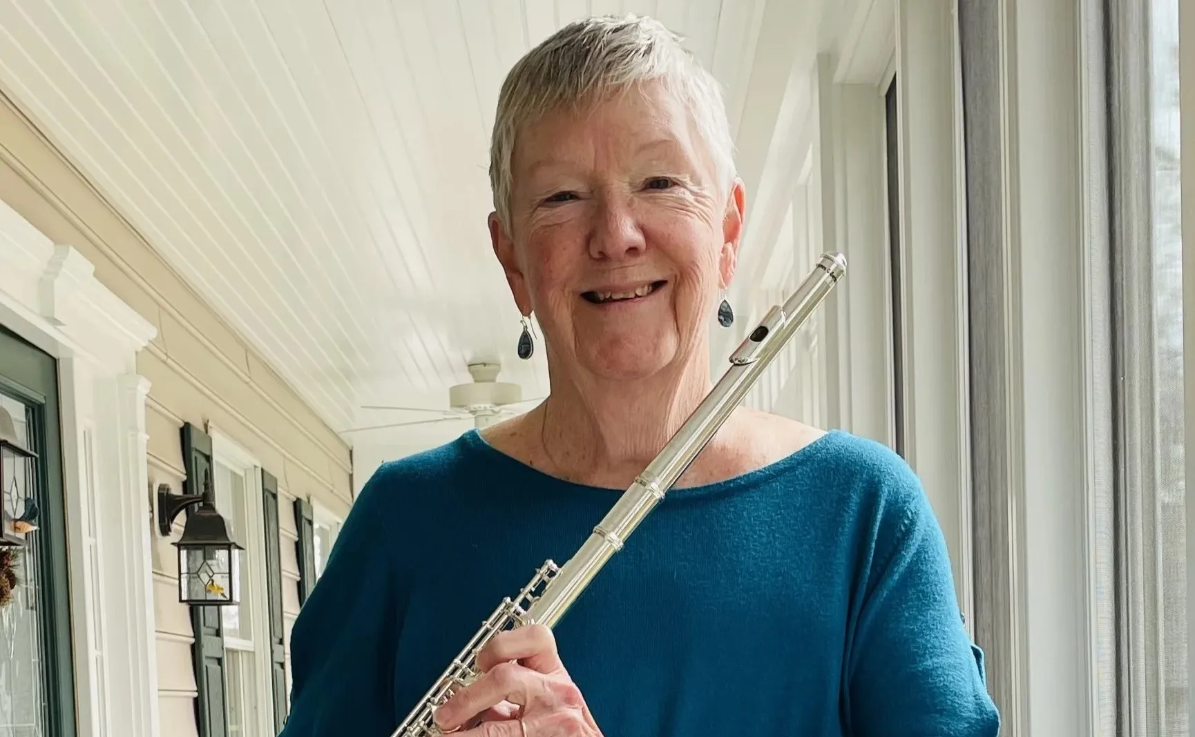 Lyn, pictured with her newest flute