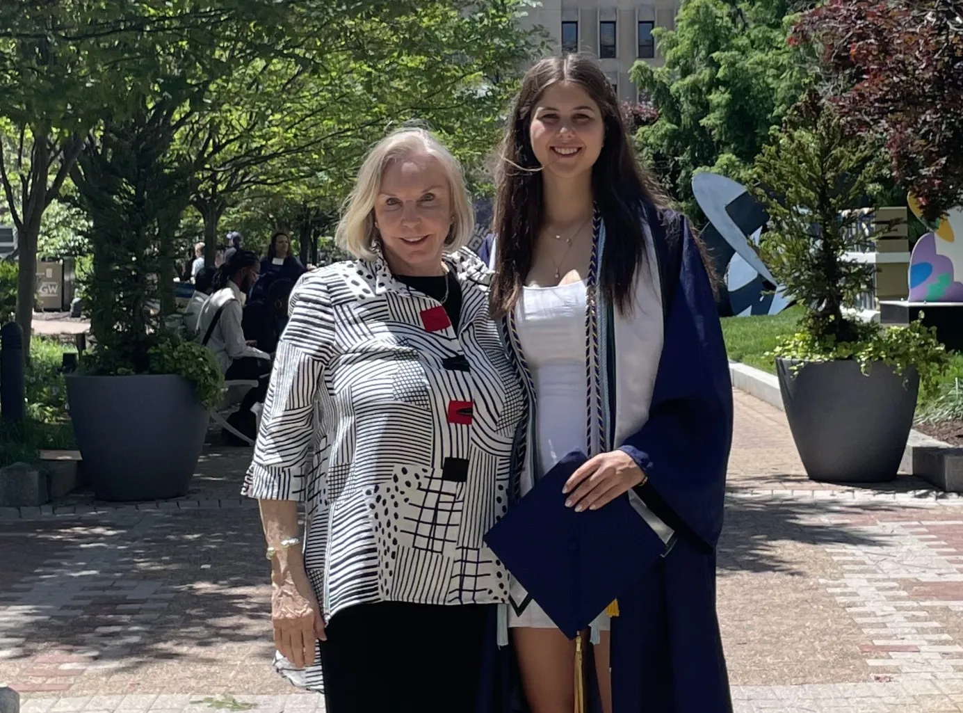 Meghan and her grandmother, Paula, smile for a photo