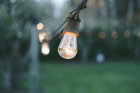 A lightbulb all lit up