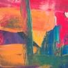 Green, yellow and red abstract painting