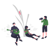 An illustration depicts people enjoying hobbies and nature